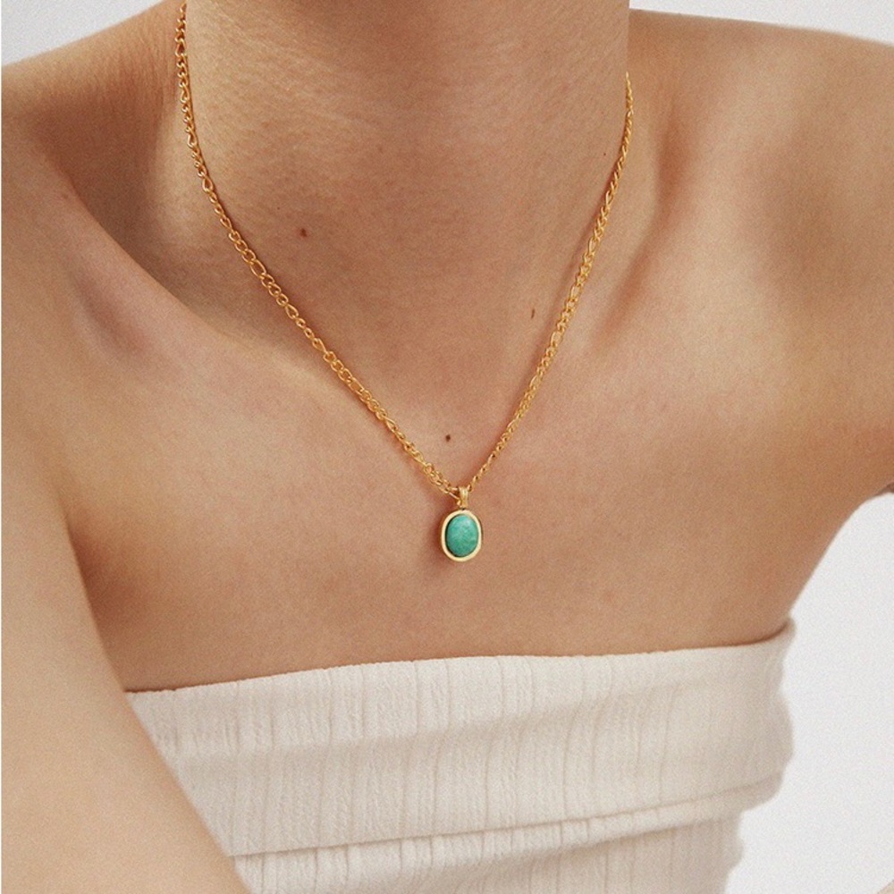 Natural amazonite necklace, amazonite pendant, Gemstone necklace, gift for her